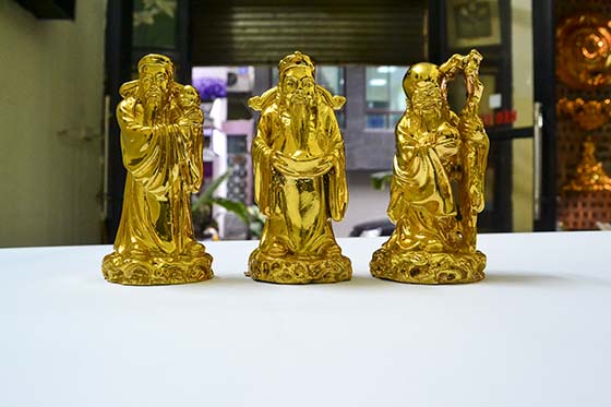 Tượng Phúc Lộc Thọ mạ vàng - tượng Phong thủy mạ vàng