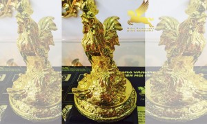 Tượng gà sung túc mạ vàng - Vina Gold Art