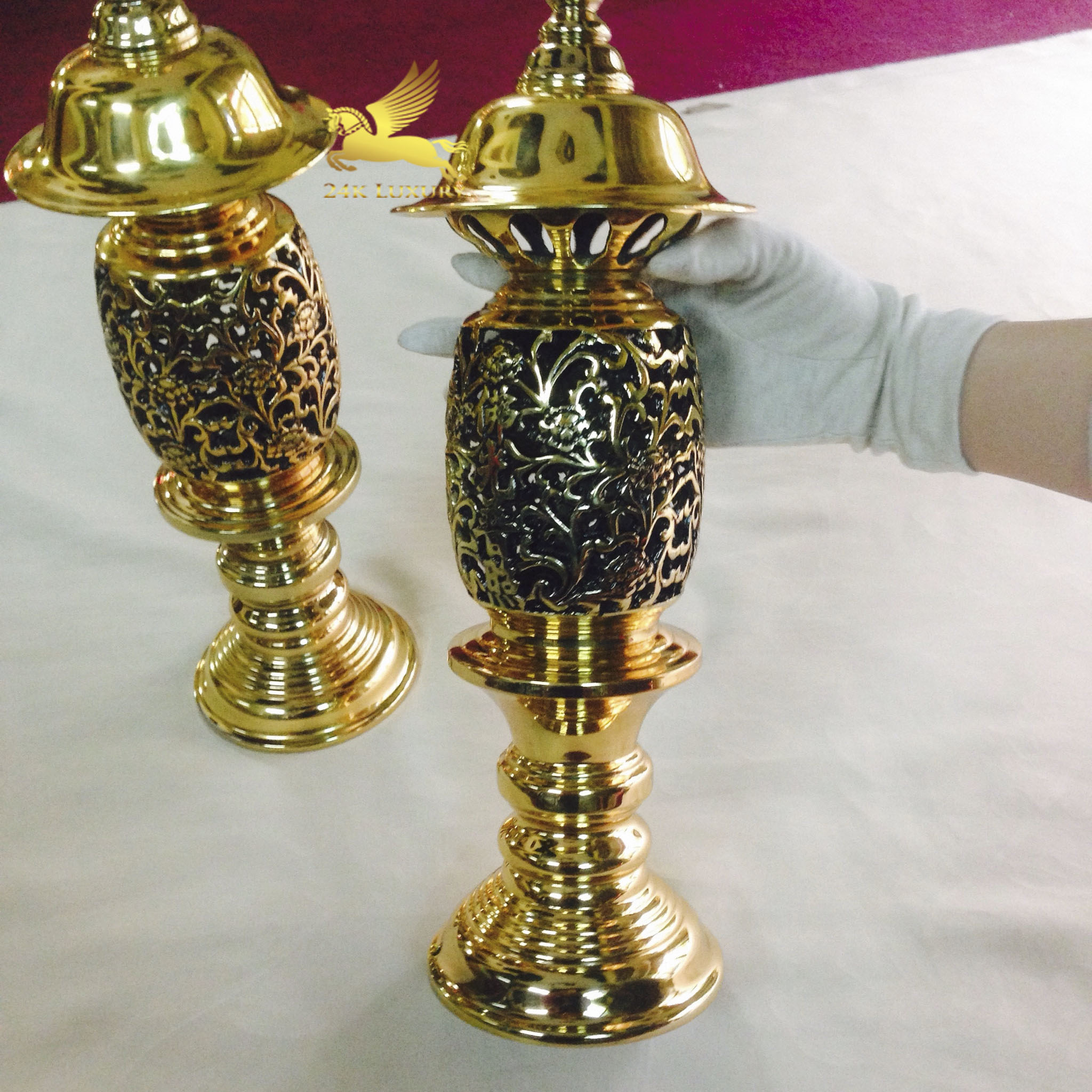 Đèn thờ mạ vàng tại Vina Gold Art- sản phẩm nội thất mạ vàng