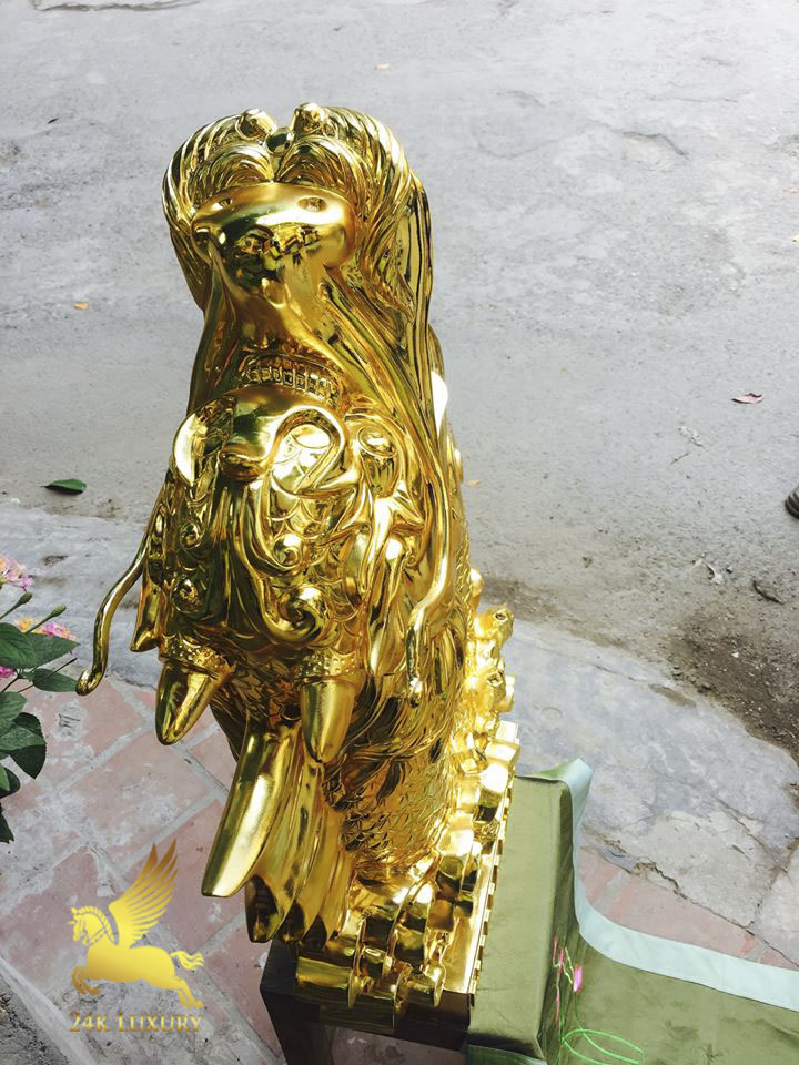 Tượng Cá Chép hoá rồng Phun vàng là biểu tượng vô cùng ý nghĩa, món quà phong thuỷ vô cùng độc đáo