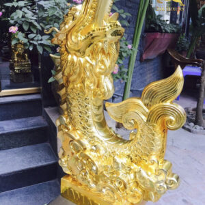 Tượng Cá chép Hoá rồng PHun vàng- Sản phẩm quà tặng có ý nghĩa đặc biệt