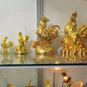 Bộ sưu tập bộ sản phẩm tượng gà mạ vàng tại Vina Gold Art