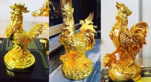 Bộ sản phẩm tượn gà mạ vàng - Vina Gold Art