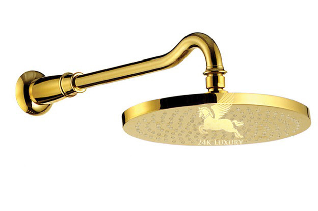 Sản phẩm vòi tắm mạ vàng là mộ phụ  kiện quan trọng trong bộ thiết bị phòng tắm mạ vàng tại Vina Gold Art