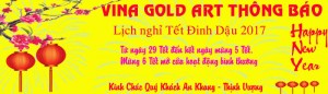 Vina Gold Art thông báo lịch nghỉ Tết Đinh Dậu 2017