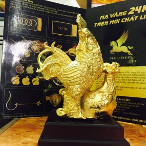 Tượng gà mạ vàng- Vina Gold Art